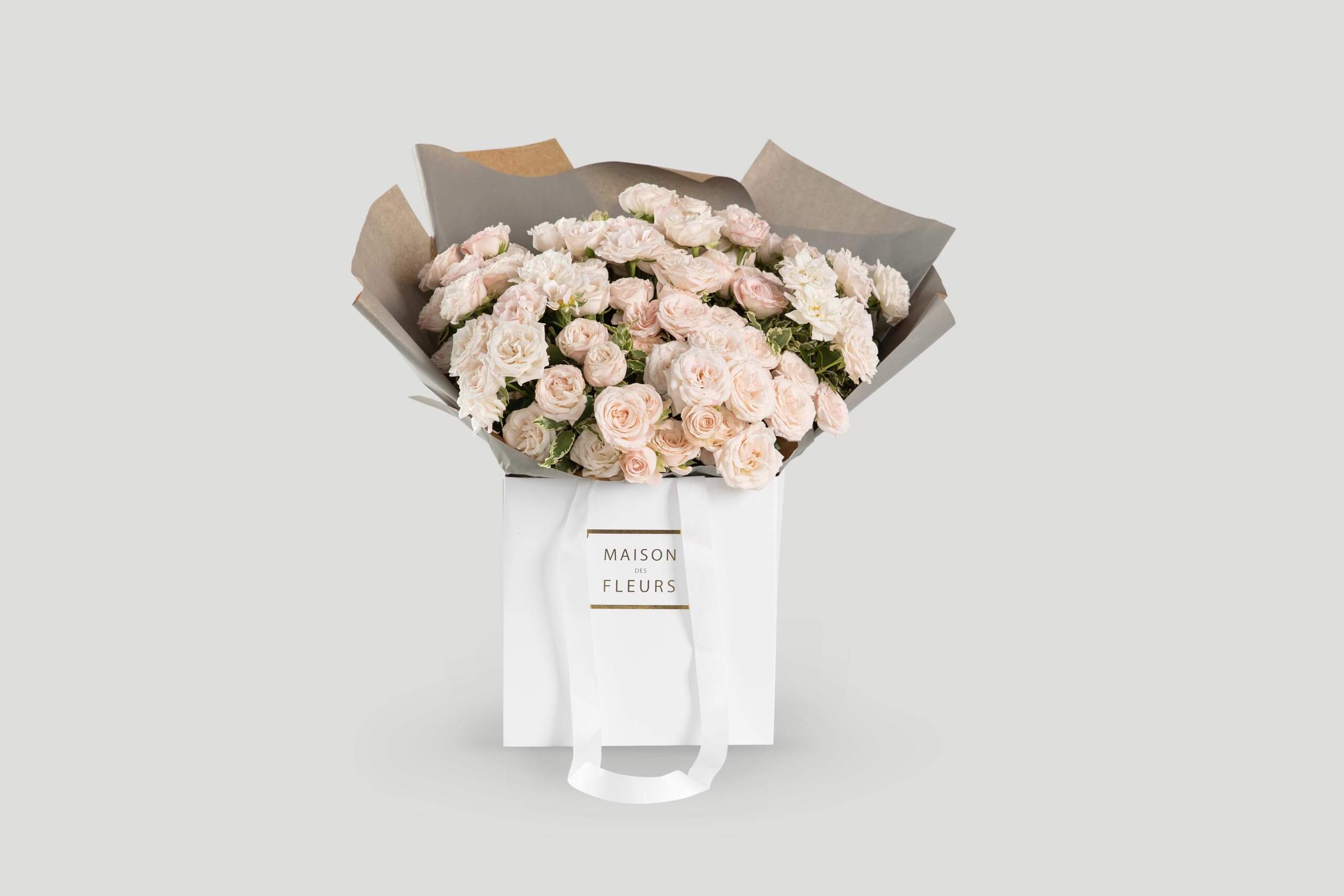 Peach Roses Bouquet - Maison Des Fleurs